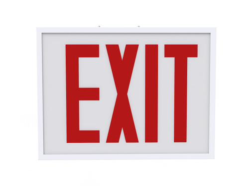 Keystone KT-EX-STCH1-WH1RL-SU Steel LED Exit Sign with Emergency Battery Backup, Surface Mount, White Housing with Red Letters Keystone KT-EX-STCH1-WH1RL-SU Steel LED Exit Sign with Emergency Battery Backup, Surface Mount, White Housing with Red Letters