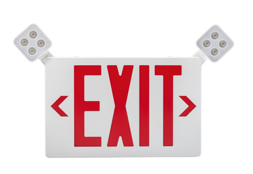 Keystone KT-EC-TP2-WH3RGW-SU LED Emergency Light and Exit Sign Combo with Emergency Battery Backup, Switchable Red/Green Letters6500K, White