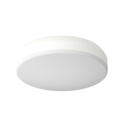 RAB Lighting CRVFAS-11R-16-9CCT-UNVT-W/EMBB 11" Smooth LED Flush Mount with Emergency Battery, 120-277V, TRIAC/ELV Dimming, 16W, Field Adjustable CCT (27/30/35/40/50K), White