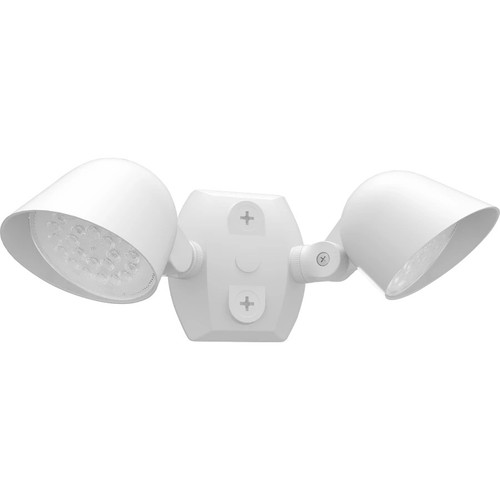 RAB Lighting LF17X2W Two-Head LED Landscape Flood Light, Field Adjustable Wattage (3/5/8/10/16W) and CCT (2700K-5000K), White