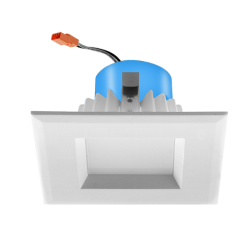 Rayon Lighting REC4S-10L-5CTS-W Builders Plus 4" Square Residential LED Downlight, 1000 Lumens, CCT Selectable (2700K-5000K), White