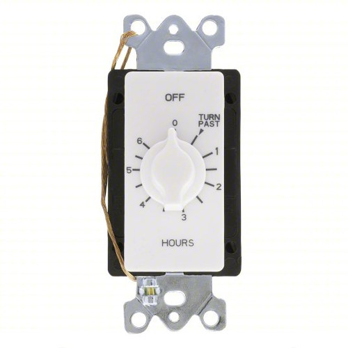 Tork A506HW Auto-Off 6 Hour In-Wall Spring Wound Countdown Timer, 125-277V, SPST/SPDT, White
