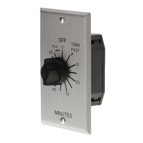 Tork C560MH 60 Minute Spring Wound Countdown Timer, 125-277V, SPST/SPDT, Brushed Metal