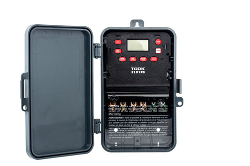 Tork E101PB 24 Hour Multi-Purpose Digital Timer, Indoor or Outdoor, 120-277VAC