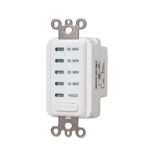 Intermatic EI210W 10-60 Minute Electronic Countdown Timer with Hold, 120 VAC, White