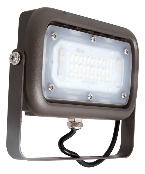 Elco Lighting EFL30S40WFT Mini LED Flood Light, Trunnion Mount, 120/277V, 30W, 4000K, Dark Bronze