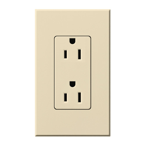 Lutron NTR-15-BE Nova T 15A 125V Duplex Receptacle, Beige