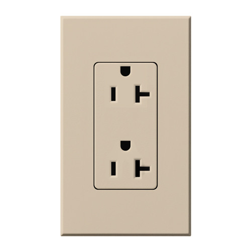 Lutron NTR-20-TP Nova T 20A 125V Duplex Receptacle, Taupe