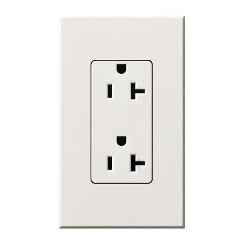 Lutron NTR-20-TR-WH Nova T 20A 125V Tamper Resistant Duplex Receptacle, White