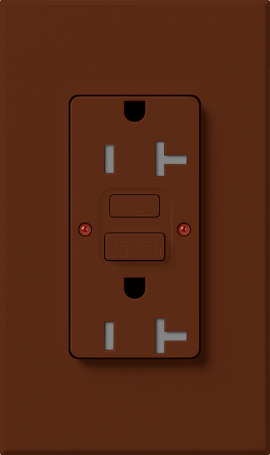 Lutron NTR-20-GFST-SI Nova T 20A 125V Tamper Resistant GFCI Receptacle, Sienna