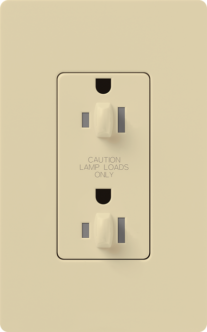 Lutron NTR-15-DDTR-IV Nova T 15A 120/125V Dual Dimming Tamper Resistant Receptacle, Ivory