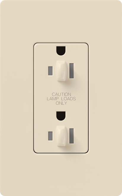 Lutron NTR-20-DDTR-LA Nova T 20A 120/125V Dual Dimming Tamper Resistant Receptacle, Light Almond