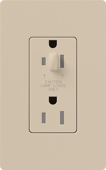 Lutron NTR-15-HDTR-TP Nova T 15A 120/125V Half Dimming Tamper Resistant Receptacle, Taupe