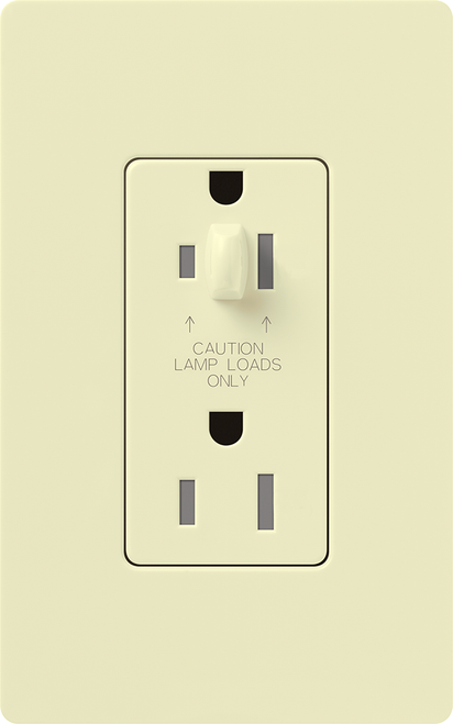 Lutron NTR-20-HDTR-AL Nova T 20A 120/125V Half Dimming Tamper Resistant Receptacle, Almond