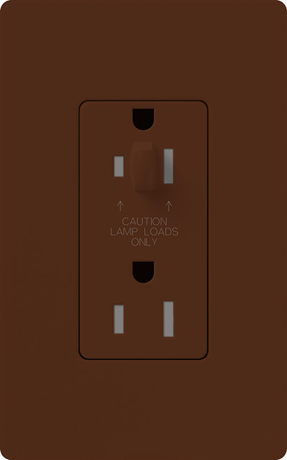 Lutron NTR-20-HDTR-SI Nova T 20A 120/125V Half Dimming Tamper Resistant Receptacle, Sienna