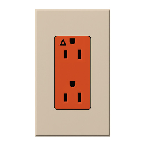 Lutron NTR-15-IG-OR-TP Nova T 15A 125V Isolated Ground Receptacle, Taupe