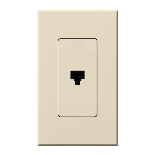 Lutron NT-PJ-LA Nova T Single Telephone Jack, Light Almond