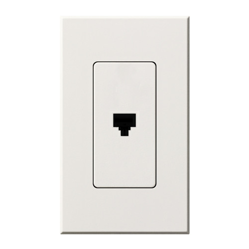 Lutron NT-PJ-WH Nova T Single Telephone Jack, White