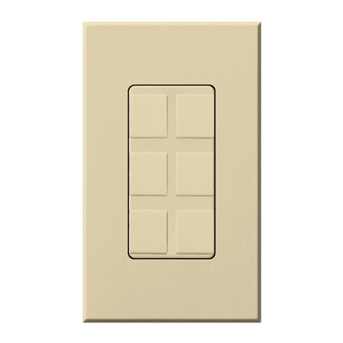 Lutron NT-6PF-IV Nova T Field Customizable 6-Port Frame, Ivory