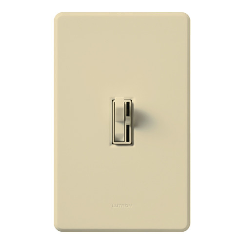 Lutron AY-10P-IV Ariadni Toggle Dimmer, Single Pole, 1000W Incandescent/Halogen, Ivory