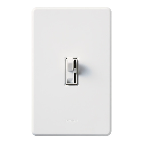 Lutron AY-10PNL-WH Ariadni Toggle Dimmer with Locator Light, Single Pole, 1000W Incandescent/Halogen, White