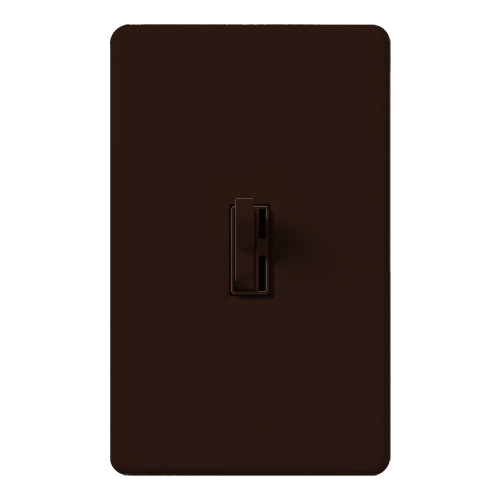 Lutron AY-10PNL-BR Ariadni Toggle Dimmer with Locator Light, Single Pole, 1000W Incandescent/Halogen, Brown