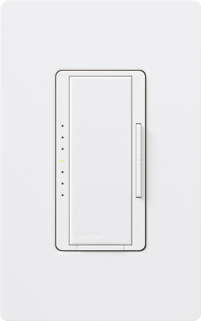 Lutron MA-PRO-SW Maestro Satin PRO LED+ Dimmer, Single Pole/3-Way/Multi-Location, 250W Dimmable LED, 500W Incandescent/Halogen/ELV, Snow White