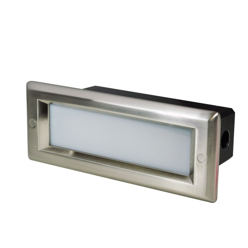 Nora Lighting NSW-842/32BN Brick Die-Cast LED Dimmable Step Light with Lensed Face Plate, 120-277V, 4.6W, 146 Lumens, 3000K, Brushed Nickel