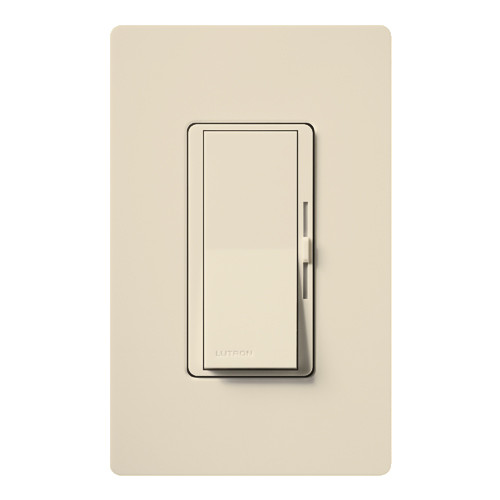 Lutron DVF-103P-LA Diva Dimmer, Single Pole/3-Way, 120V, 8A 3-Wire LED Driver/Fluorescent Ballast, Light Almond