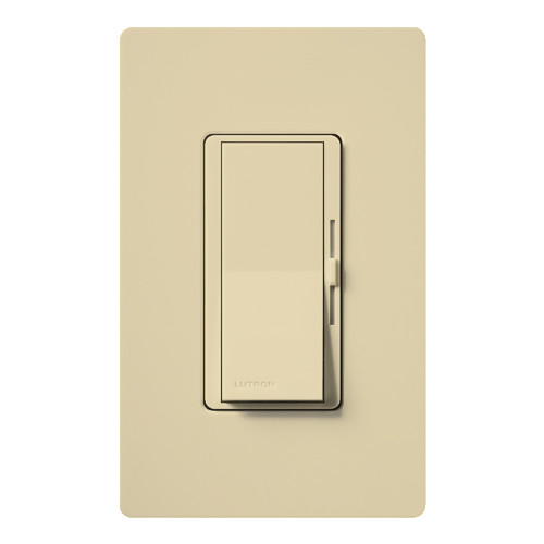 Lutron DVF-103P-IV Diva Dimmer, Single Pole/3-Way, 120V, 8A 3-Wire LED Driver/Fluorescent Ballast, Ivory