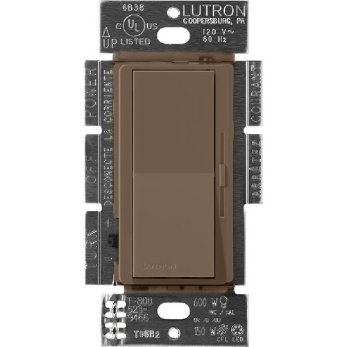 Lutron DVSCFSQ-LF-EP Diva Quiet 3-Speed Fan Control and Light Switch, Single Pole, 1.5A Fan, 1A LED/CFL, 2A Incandescent/Halogen, Espresso