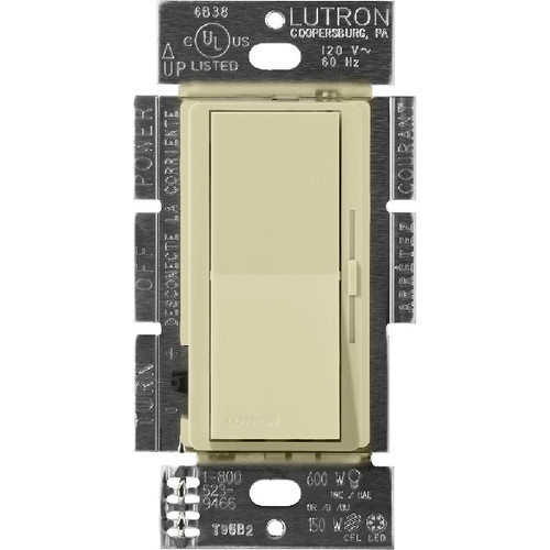 Lutron DVSCFSQ-LF-SA Diva Quiet 3-Speed Fan Control and Light Switch, Single Pole, 1.5A Fan, 1A LED/CFL, 2A Incandescent/Halogen, Sage