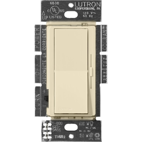 Lutron DVSCFSQ-LF-SD Diva Quiet 3-Speed Fan Control and Light Switch, Single Pole, 1.5A Fan, 1A LED/CFL, 2A Incandescent/Halogen, Sand