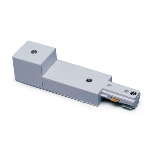 Nora Lighting NT-2328S Live End Conduit Connector for Two-Circuit Track, Right Polarity, Silver