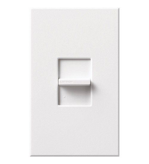 Lutron NTELV-300-WH Nova T Slide-to-Off Dimmer, Single Pole, 300W Electronic Low Voltage, White