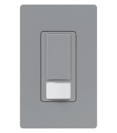 Lutron MS-VPS2-GR Maestro PIR Vacancy Sensor Switch, Single Pole, 2A Light, Gray