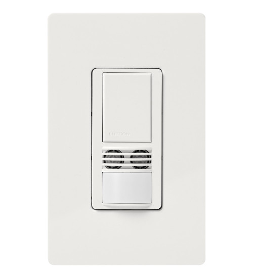 Lutron MS-A102-SW Maestro Dual-Technology Occupancy/Vacancy Sensor Switch, Single Pole, 120-277V, 6A Light, 4.4A Fan, Snow White