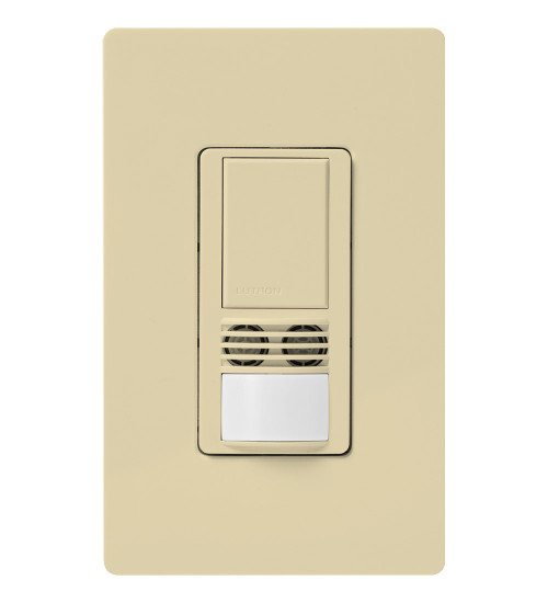 Lutron MS-B102-IV Maestro Dual-Technology Occupancy/Vacancy Sensor Switch, Single Pole/3-Way/Multi-Location, 120-277V, 6A Light, 4.4A Fan, Ivory