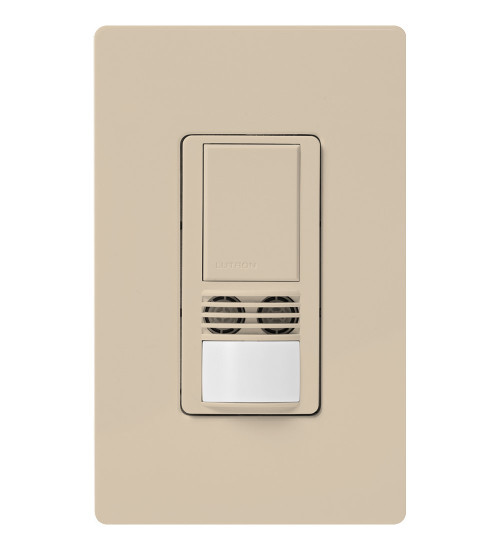 Lutron MS-B102-TP Maestro Dual-Technology Occupancy/Vacancy Sensor Switch, Single Pole/3-Way/Multi-Location, 120-277V, 6A Light, 4.4A Fan, Taupe