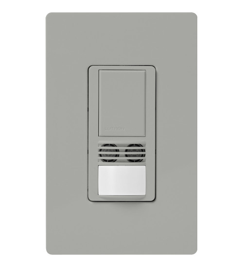 Lutron MS-B102-V-GR Maestro Dual-Technology Vacancy Sensor Switch, Single Pole/3-Way/Multi-Location, 120-277V, 6A Light, 4.4A Fan, Gray