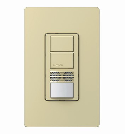 Lutron MS-A202-IV Maestro Dual-Circuit Dual-Technology Occupancy Sensor Switch, Single Pole, 120-277V, 6A Light, 4.4A Fan, Ivory