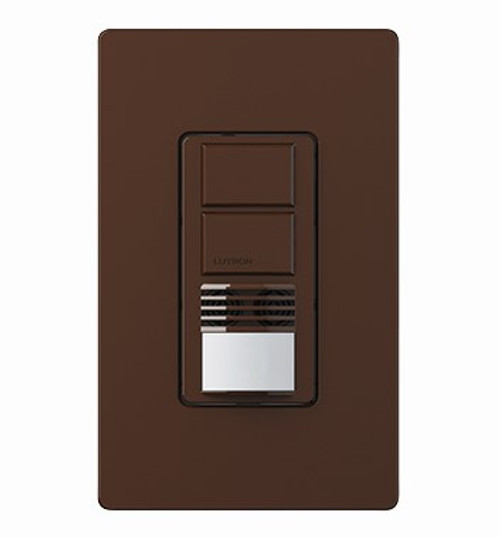 Lutron MS-B202-BR Maestro Dual-Circuit Dual-Technology Occupancy Sensor Switch, Single Pole/3-Way, 120-277V, 6A Light, 4.4A Fan, Brown