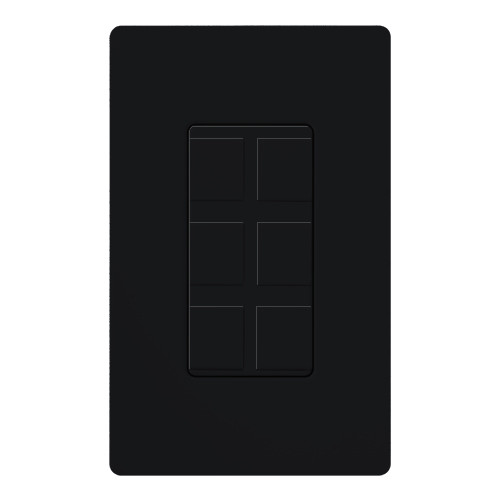 Lutron CA-6PF-BL Claro Field Customizable 6-Port Frame, Black