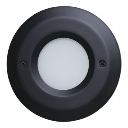 Elco Lighting ELST8440B Ibis Round Mini Step Light with Open Faceplate, 12V, 3W, 4000K, Black
