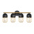Eurofase Lighting 35962-014 Palmerston 23" 4-Light Incandescent Vanity, 120V, 240W, Matte Black and Gold
