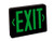 Nora Lighting NX-503-LED/BG Thermoplastic LED Exit Sign, AC Only, Black Housing with Green Letters