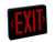 Nora Lighting NX-503-LED/BR Thermoplastic LED Exit Sign, AC Only, Black Housing with Red Letters