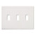 Lutron FW-3-WH Fassada Traditional Toggle 3-Gang Screwless Wallplate, Matte Finish, White