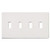 Lutron FW-4-WH Fassada Traditional Toggle 4-Gang Screwless Wallplate, Matte Finish, White