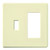 Lutron FG-2-TD-AL Fassada Combination 2-Gang Screwless Wallplate, Gloss Finish, Almond